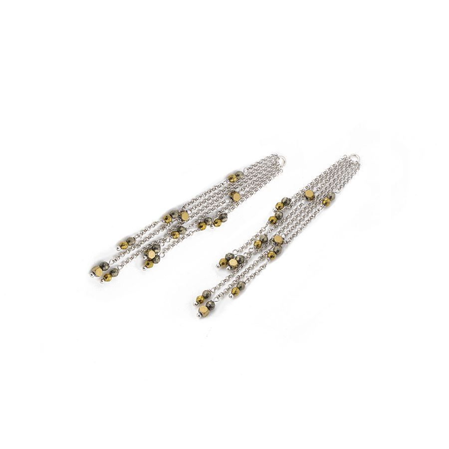 Medium bangs in silver and pyrite ACCESSORI | FRANGEARG PIR M